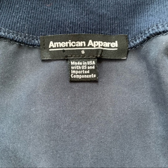 AMERICAN APPAREL Navy Blue Amelia Lightweight Silky Bomber Jacket - Picture 6 of 10